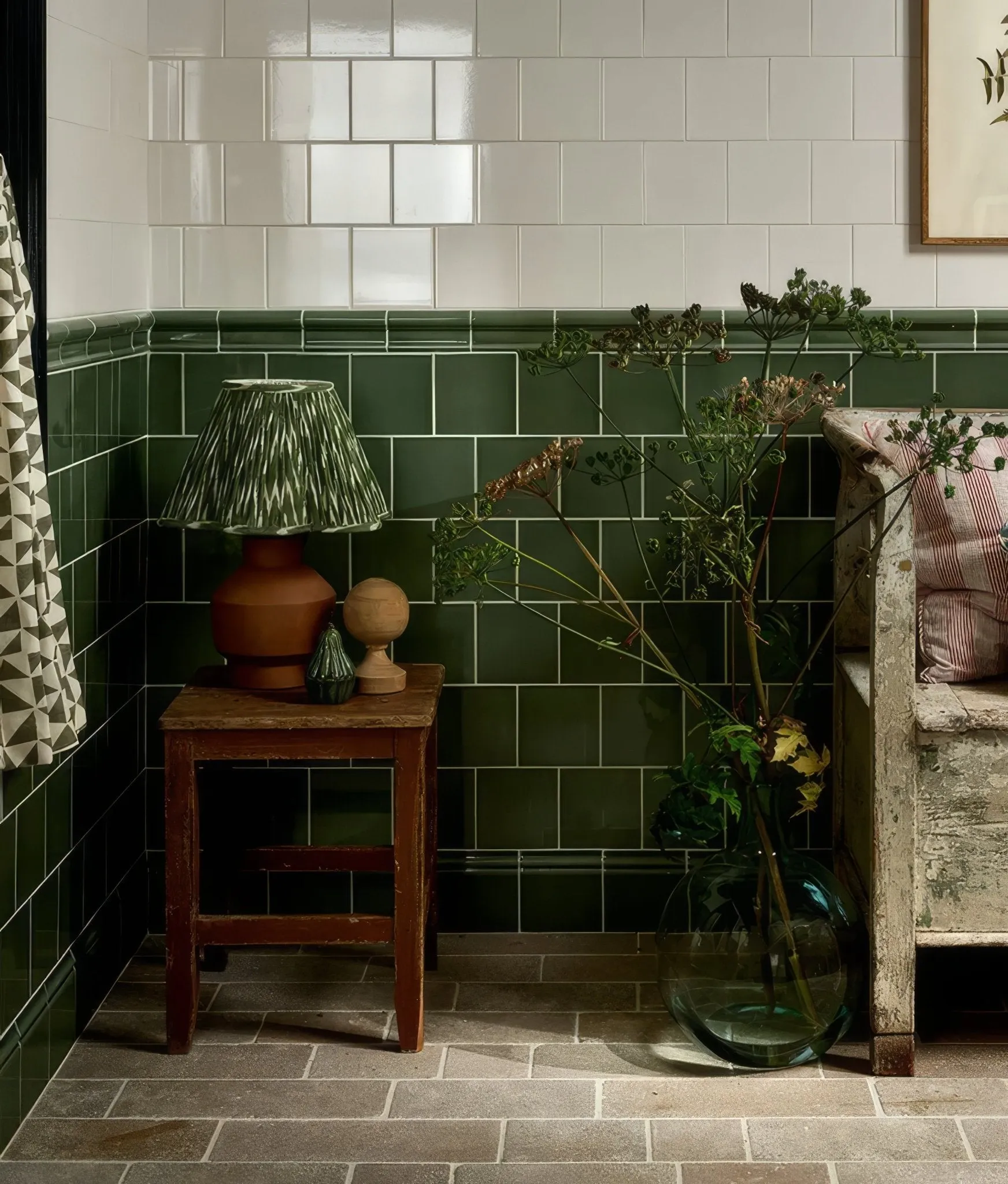 Wall Ceramic Cabbage Green Square Crackle Glaze
