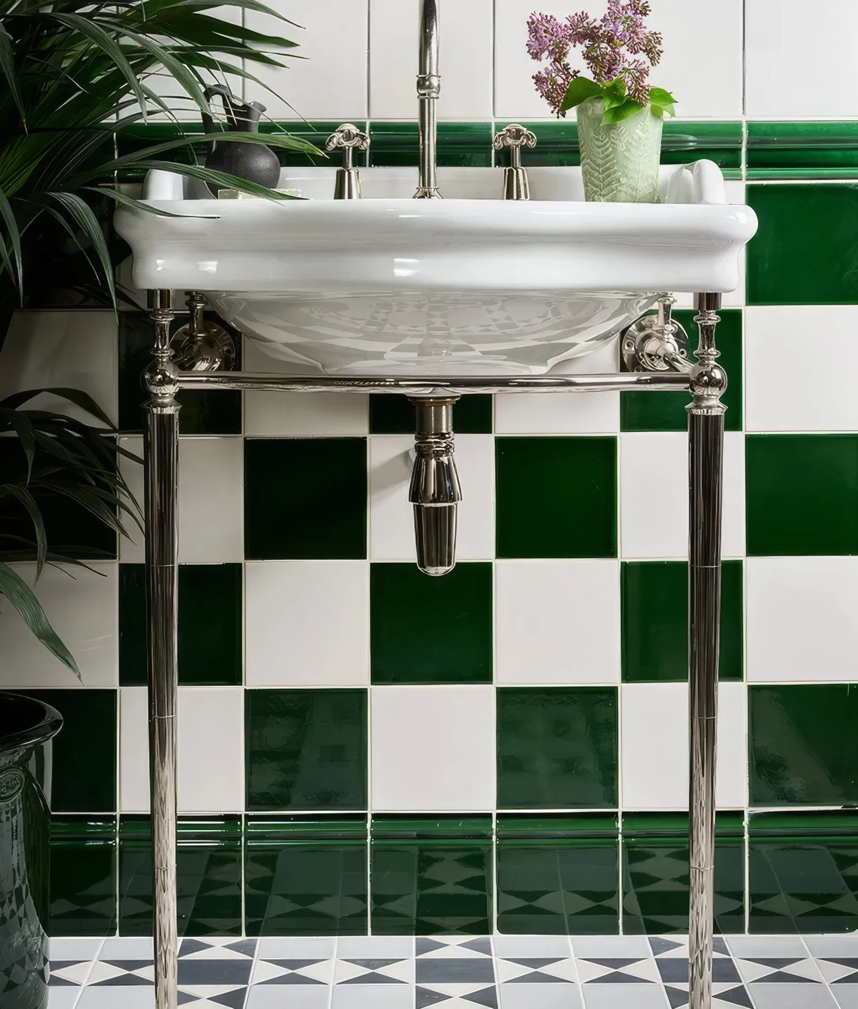 Wall Ceramic Olive Green Square Crackle Glaze