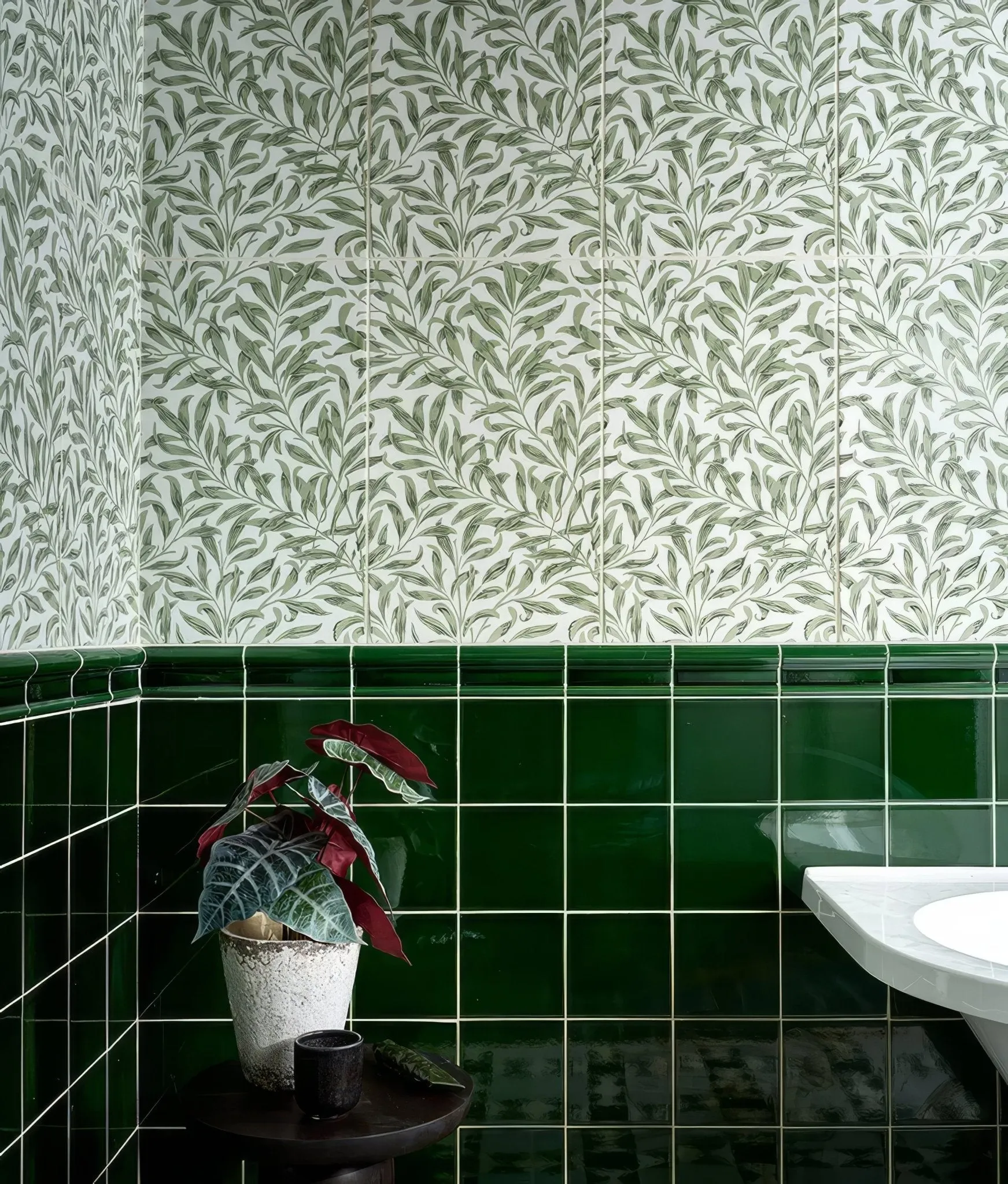 Wall Ceramic Olive Green Square Crackle Glaze