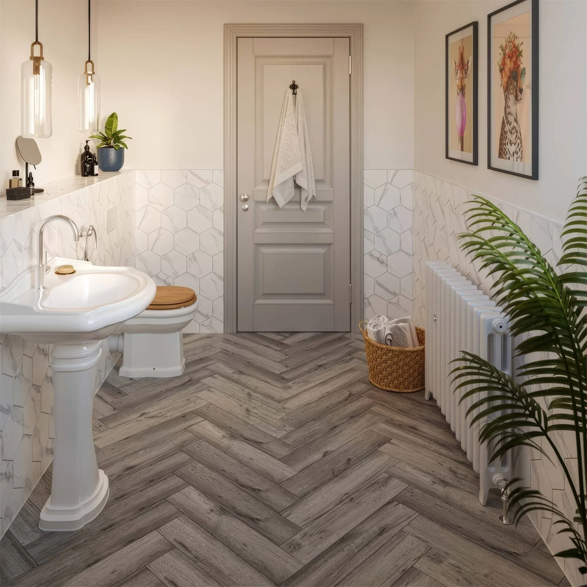 White Marble Hexagon Porcelain
