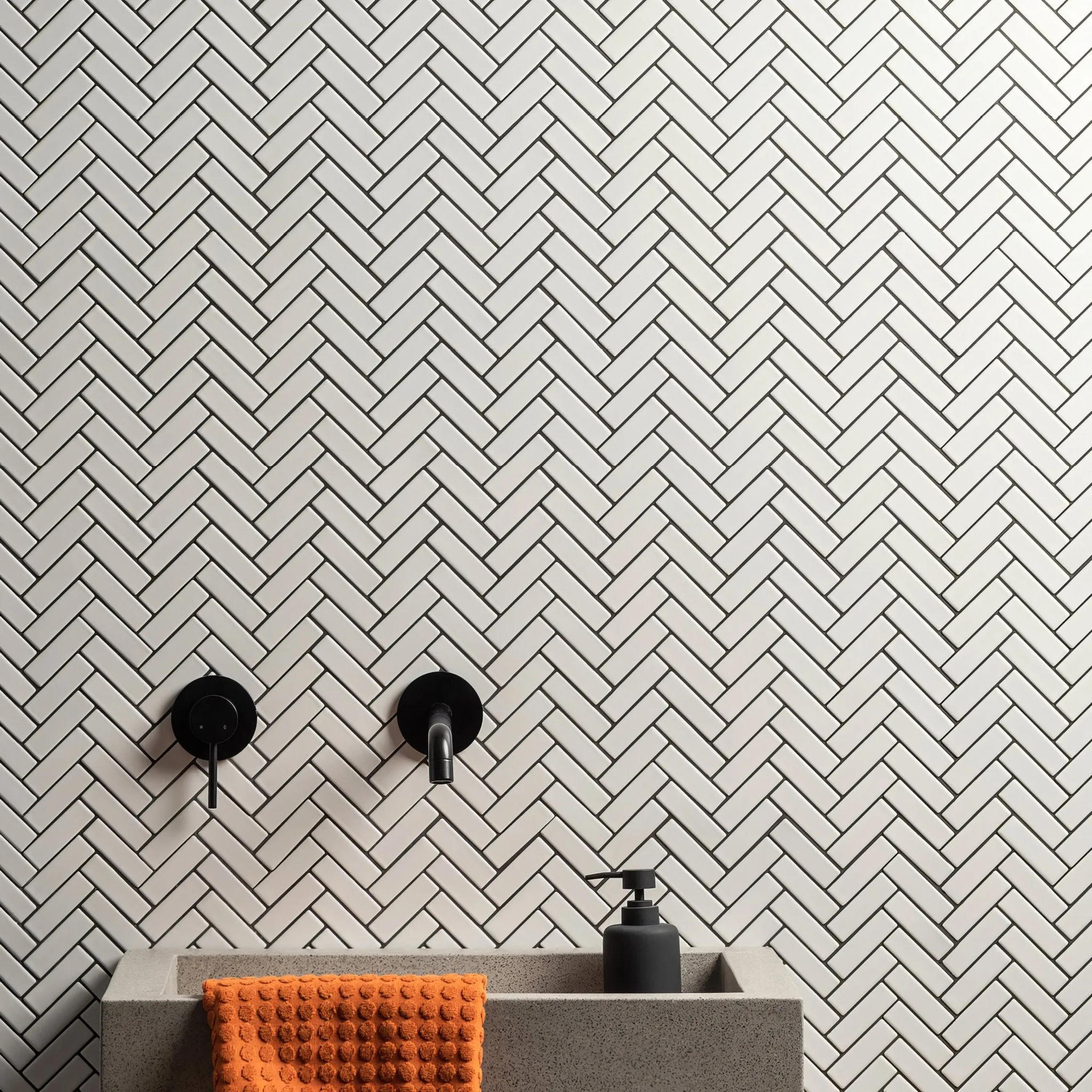 White Satin Chevron