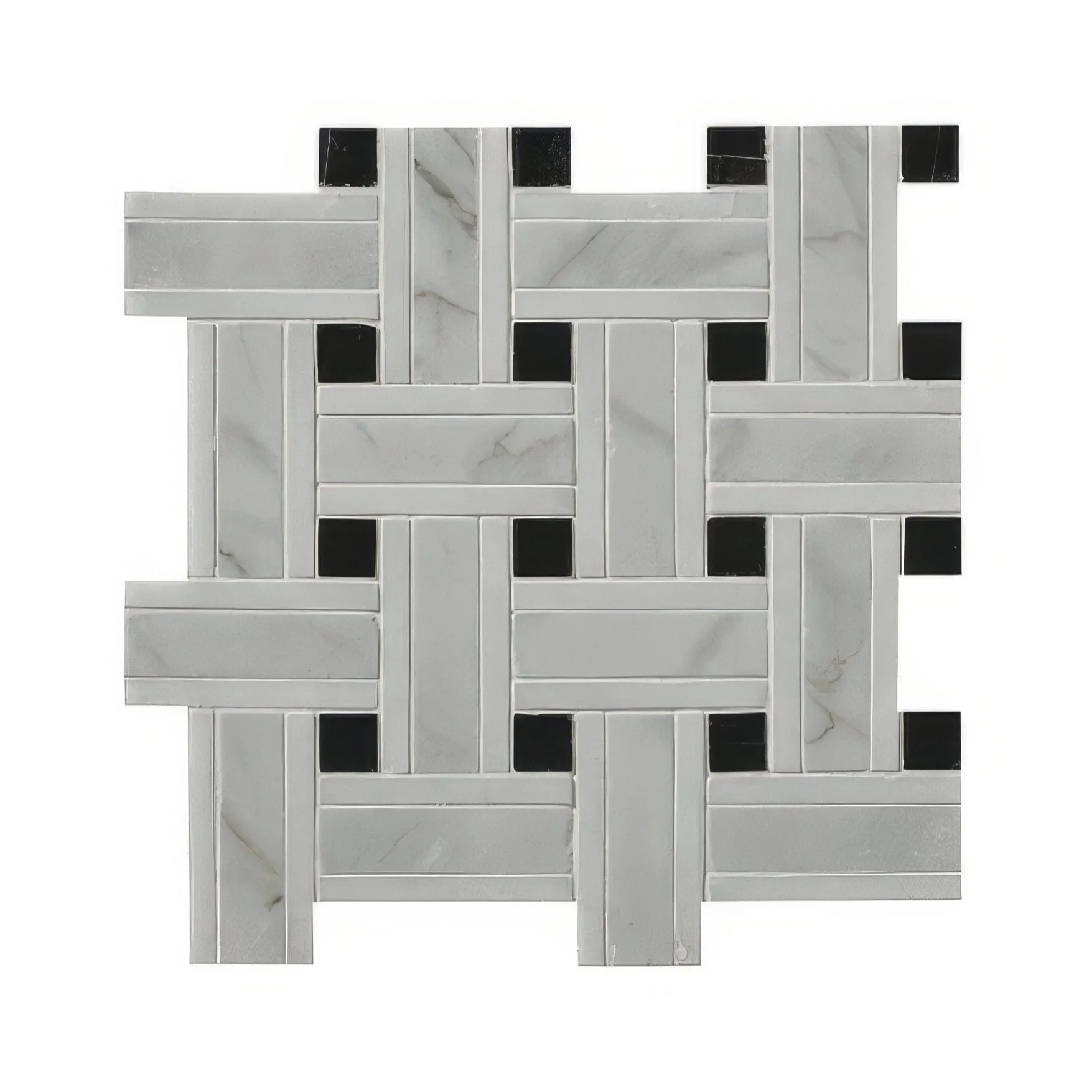 Zen Marble Grand Basket Weave Mosaic